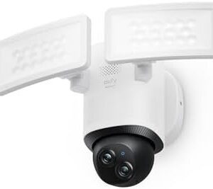 eufy Security Floodlight Camera E340 Wired, 360° Pan and Tilt, 24/7 Recording