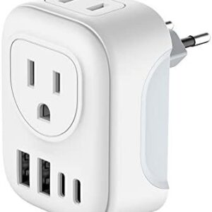 International Travel Adapter, Europe Travel Adapter with USB, Universal Travel