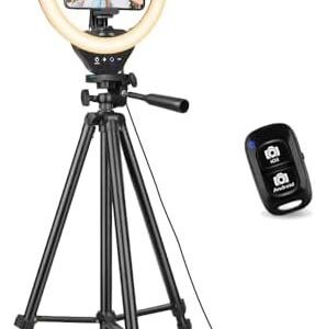 Sensyne 10'' Ring Light with 50'' Extendable Tripod Stand, LED Circle Lights