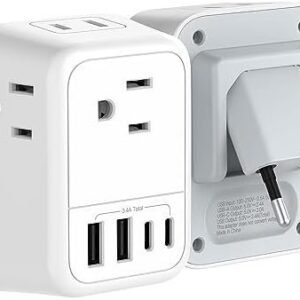 VYLEE International Travel Adapter, Europe Travel Adapter with USB, Universal