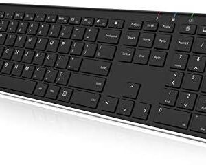 Arteck 2.4G Wireless Keyboard Stainless Steel Ultra Slim Full Size Keyboard
