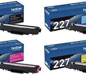 Brother Genuine TN227BK, TN227C, TN227M, TN227Y High Yield 4-Color Toner
