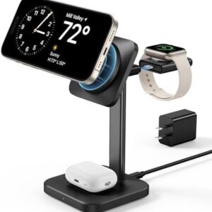 ESR 3-in-1 Charger Stand for Magsafe (HaloLock), Removable Made for Apple Watch