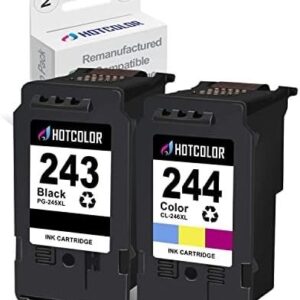HOTCOLOR PG-243 CL-244 Replacement for Canon Ink cartridges 243 and 244