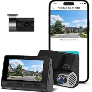 70mai True 4K Dash Cam A800S with Sony IMX415, Front and Rear, Built in GPS