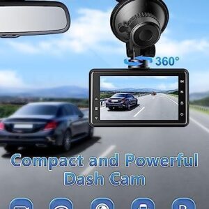 Dash Cam Front and Rear Camera, Otovoda 3Inch Screen WiFi Dash cam, 2.5K+1080P