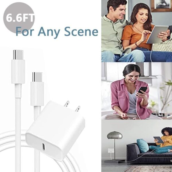 2Pack 20W USB C Charger for iPhone 15/15 Plus/15 Pro/15 Pro Max,PD Wall Charger - Image 3