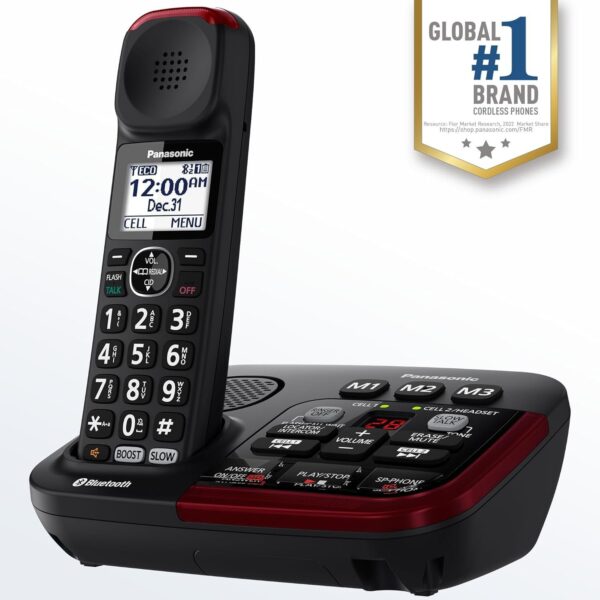 Panasonic Amplified Cordless Phone, KX-TGM430B - 1 Handset (Black)