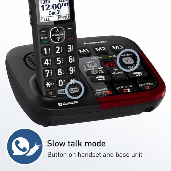 Panasonic Amplified Cordless Phone, KX-TGM430B - 1 Handset (Black) - Image 2