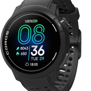 COROS PACE Pro GPS SPORT WATCH, 1.3-inch AMOLED Touchscreen, Fastest in Class Processor Running Watch, 20 days Battery Life, Navigation with Global Offline Maps, Sleep Tracking, Running, Cycling-Black