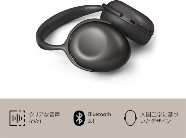KEF Mu7 Noise Cancelling Wireless Headphones (Charcoal Grey), Adjustable - Image 3