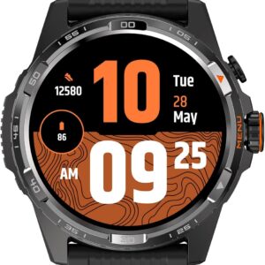 Ticwatch Atlas Smartwatch for Men Android Wear OS Smart Watch Outdoor 90 Hrs Battery 110+ Workout Modes Heat Map Fall Detection Health Fitness Tracker 5ATM GPS Compass Android Compatible Only